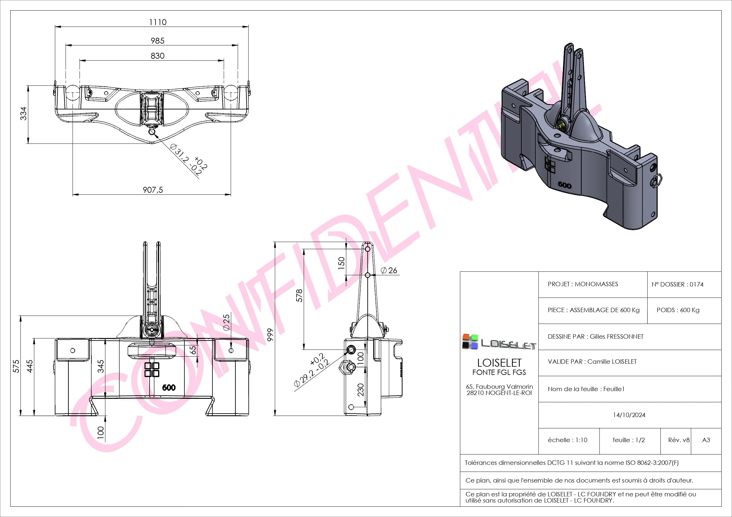 Montageplan - 600 kg
