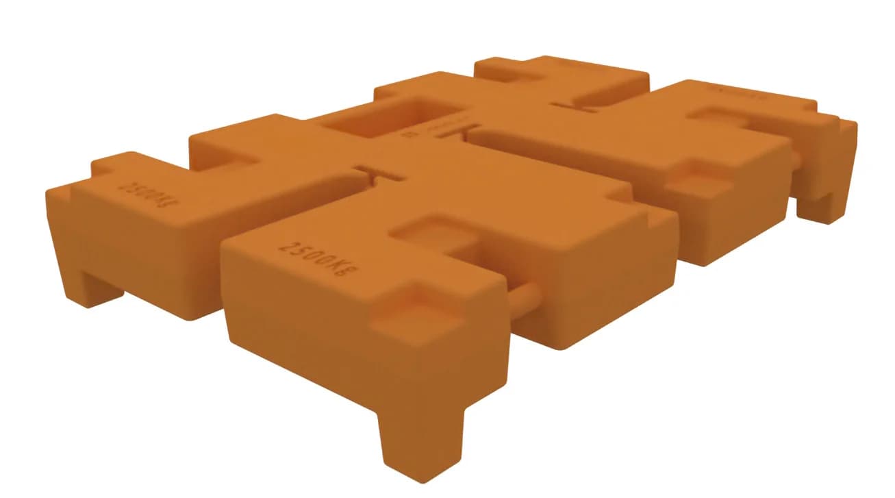 Masse Lasten VGP von 2500 KG