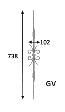 Geländer, kunstvoll gestaltetes Gusseisen-Geländer