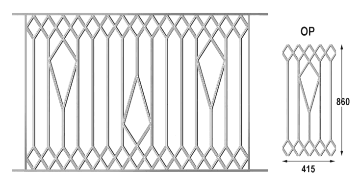 Geländer, kunstvoll gestaltetes Gusseisen-Geländer
