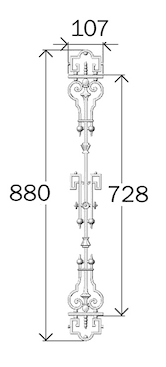 Geländer, kunstvoll gestaltetes Gusseisen-Geländer - Thumbnail 2