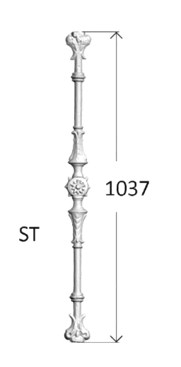 Geländer, kunstvoll gestaltetes Gusseisen-Geländer