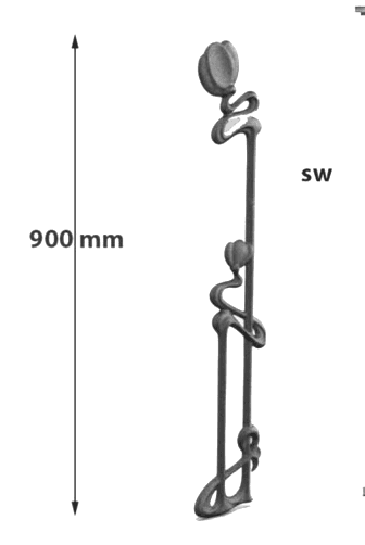 Geländer, kunstvoll gestaltetes Gusseisen-Geländer