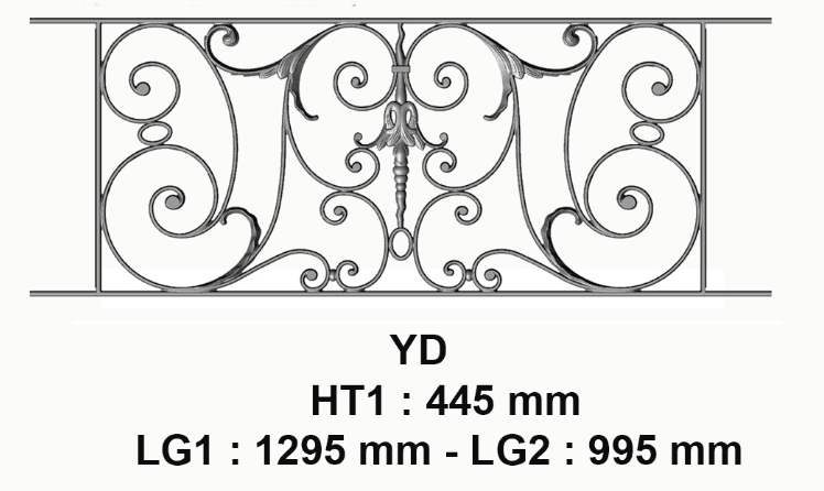Balkongitter, Geländer aus Gusseisen — Ref YD