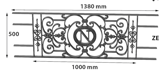 Balkongitter, Geländer aus Gusseisen — Ref ZE
