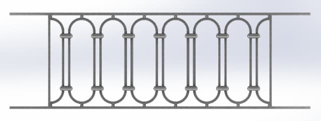 Balkongitter, Geländer aus Gusseisen — Ref MJ