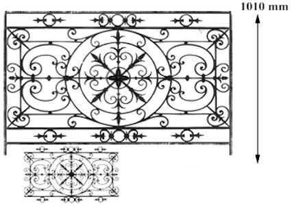  Balustraden, Baluster und Geländer aus Guss und Schmiedeeisen_Vogelchen_od