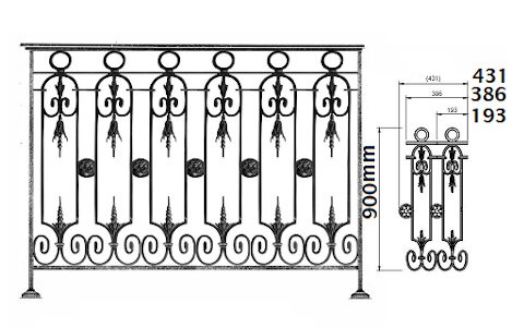  Balustraden, Baluster und Geländer aus Guss und Schmiedeeisen_Vogelchen_la