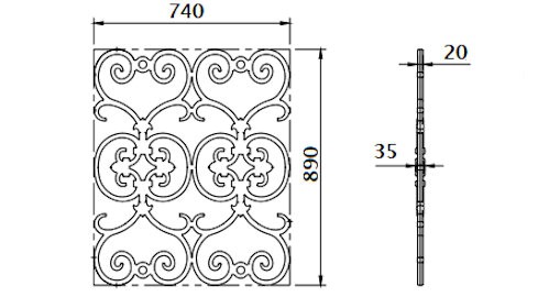  Balustraden, Baluster und Geländer aus Guss und Schmiedeeisen_Vogelchen_li