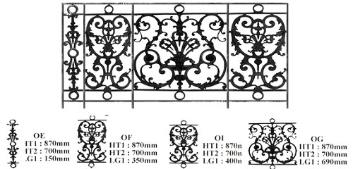  Balustraden, Baluster und Geländer aus Guss und Schmiedeeisen_Vogelchen_oe-of-og-oi