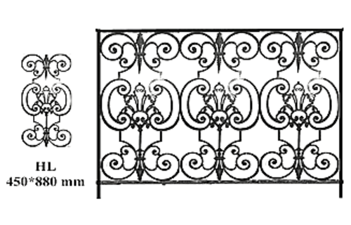 Balustrade Baluster Geländer gusseisen schmiedeeisen HL