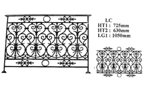 Balustrade Baluster Geländer gusseisen schmiedeeisen LC