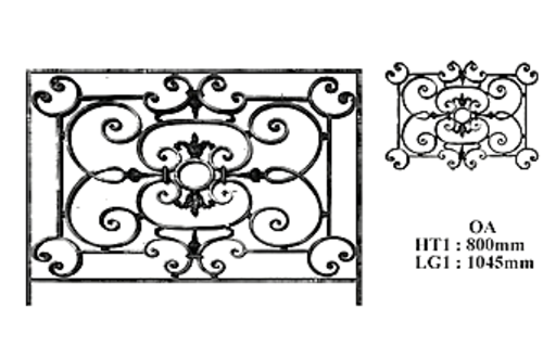 Balustrade Baluster Geländer gusseisen schmiedeeisen OA