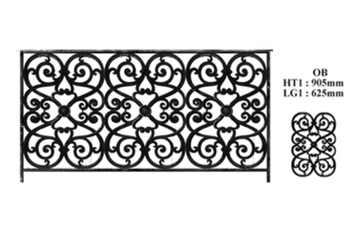 Balustrade Baluster Geländer gusseisen schmiedeeisen OB