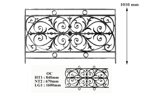 Balustrade Baluster Geländer gusseisen schmiedeeisen OC