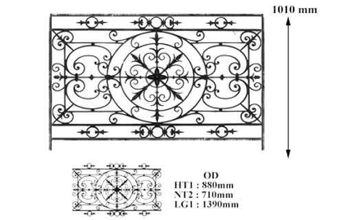 Balustrade Baluster Geländer gusseisen schmiedeeisen OD