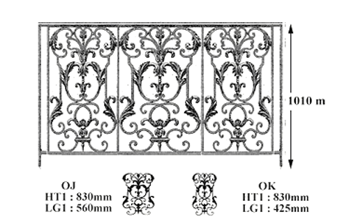 Balustrade Baluster Geländer gusseisen schmiedeeisen OJ-OK