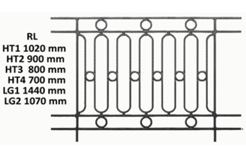 Balustrade Baluster Geländer gusseisen schmiedeeisen RL