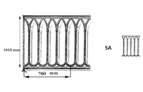 Balustrade Baluster Geländer gusseisen schmiedeeisen SA